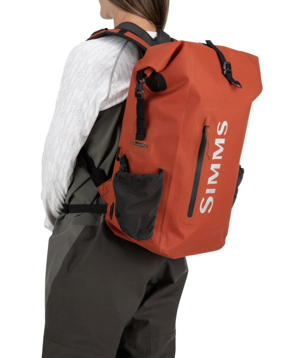 Simms Dry Creek Rolltop Backpack Model Angle 2